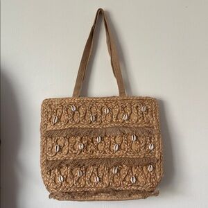 Salt+Umber Isla Jute Woven Straw Shell Tote Bag
